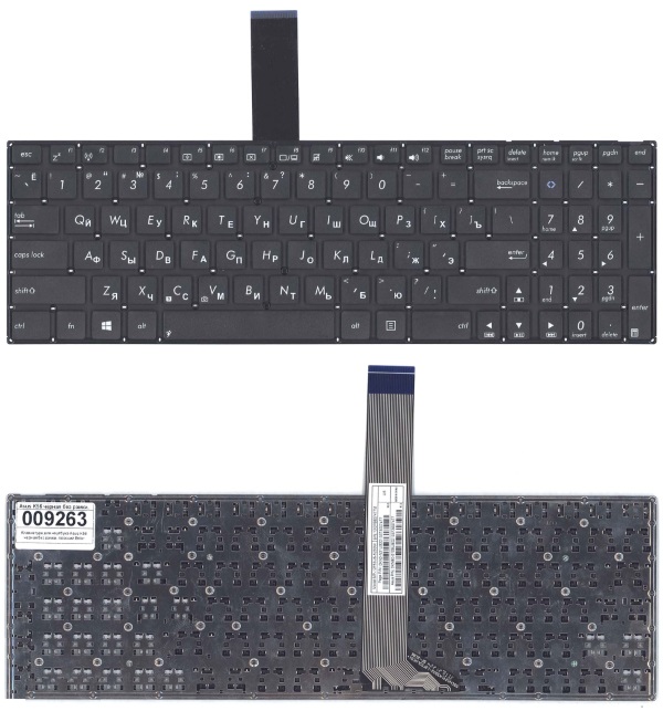 Клавиатура для Asus K56 без рамки (плоский Enter)
